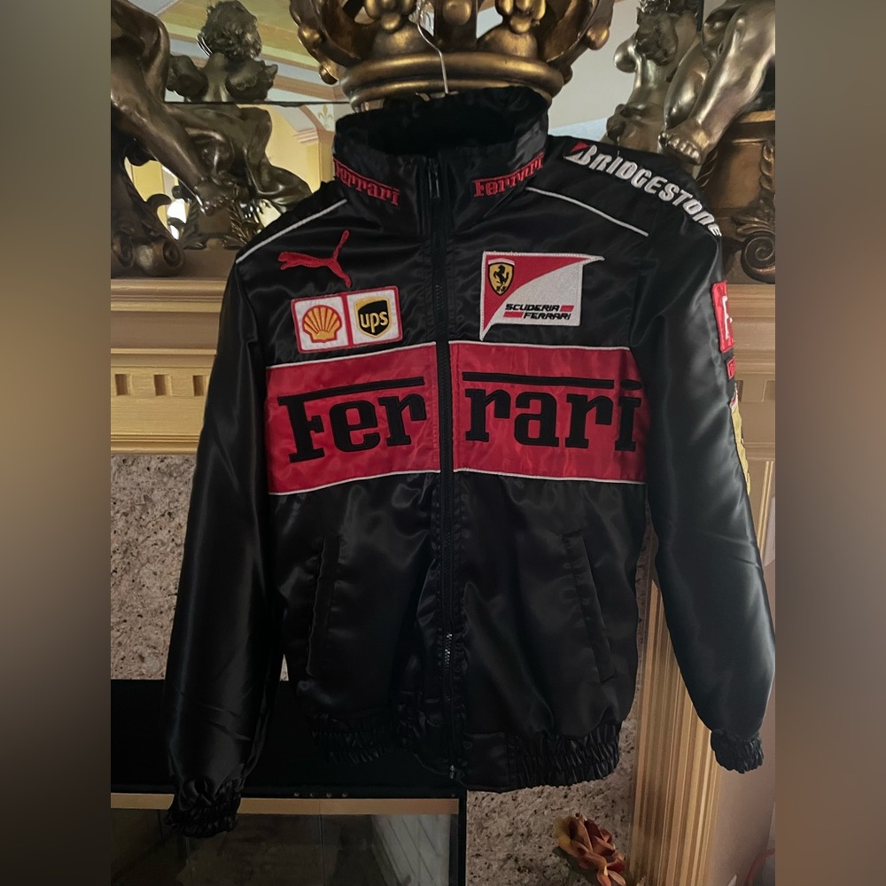 Ferrari Black and Red Logo Jacket